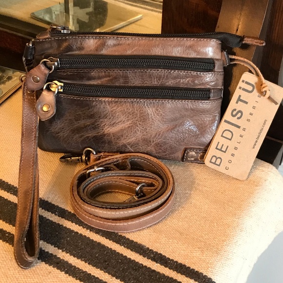 Bed Stu Handbags - NWT Bed Stu Leather Viana Crossbody Belt Bag Wristlet Tonic Breeze MSRP $180